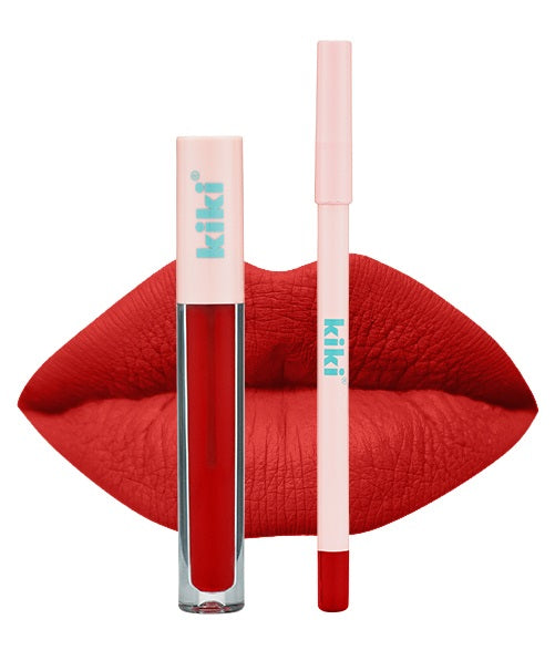 kiki Lip Kit with Matte Stay all Day Liquid Lipstick and Lipliner in EVELYNE